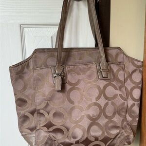 Coach Tan Circle Pattern Hobo Bag